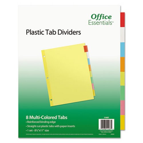 11467 11 X 8.5 In. Multi Color Insertable 8-tab Index Dividers, Letter