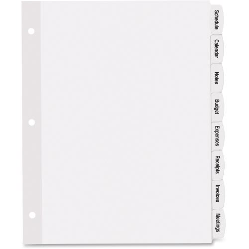14435 White Label Tab Divider - 8-tab, 20 Per Pack