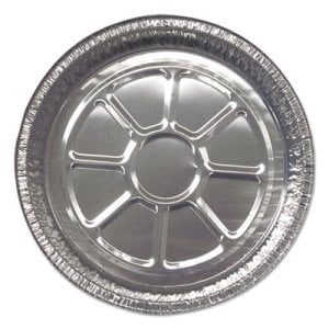 509500 9 In. Round Aluminum Round Containers, Silver
