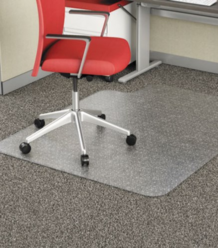 Alera Mat4553cfpl 45 X 53 In. Studded Chair Mat For Flat Pile Carpet, Clear