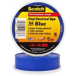 10836 0.75 In. X 66 Ft. Scotch 35 Vinyl Electrical Color Coding Tape, Blue