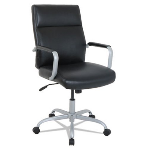 Alera Ka24119 Manitou Series High-back Leather Office Chair, Black Seat