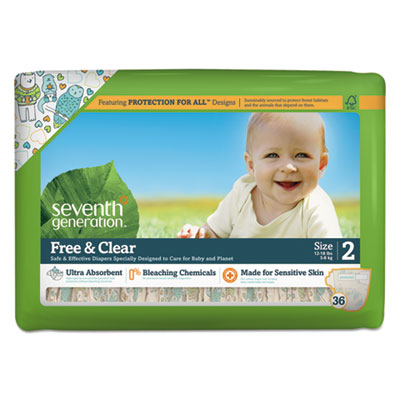 44061 Size 2 Free & Clear Baby Diapers, 4 Pack Per Case