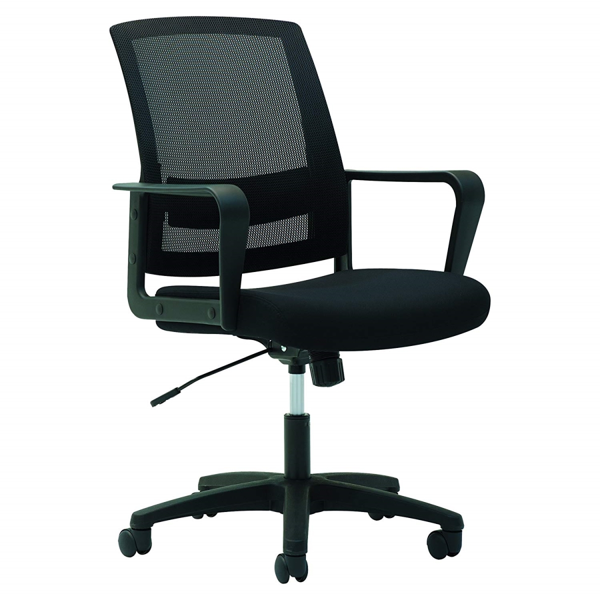 Ms4217 Mesh Mid-back Chair With Fixed Loop Arms, Black