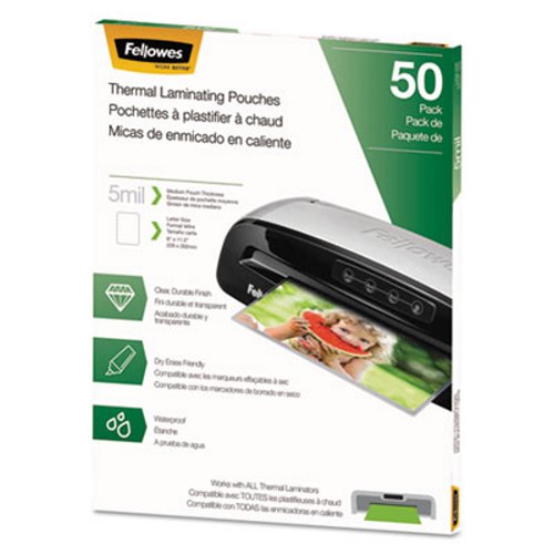 Fellowes 5744501 5 Mil Thermal Laminating Pouches - Clear, Pack Of 50