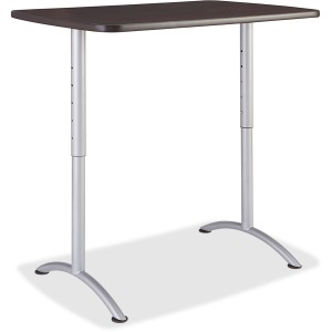 69305 Arc Sit-to-stand Tables With Rectangular Top - Gray Walnut & Silver, 36-48 X 30 X 48 In.