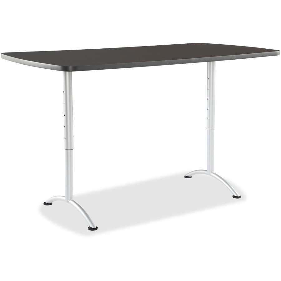 69327 Arc Sit-to-stand Tables With Rectangular Top - Graphite & Silver, 30-42 X 36 X 72 In.