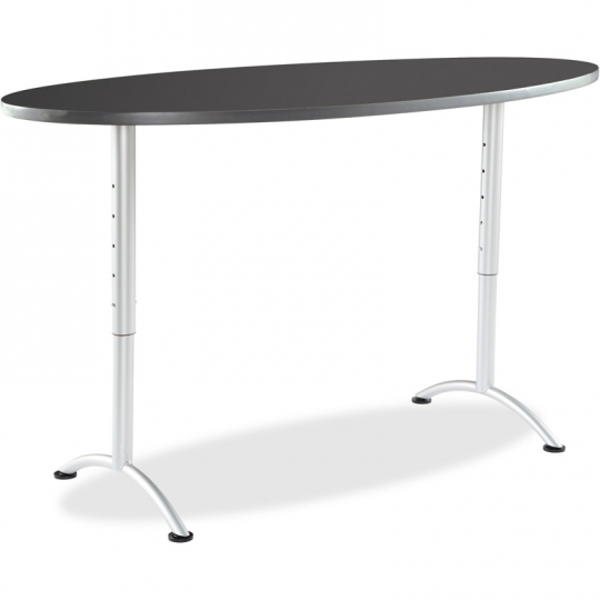 69627 Arc Sit-to-stand Adjustable Tables With Oval Top - Graphite & Silver, 30-42 X 36 X 72 In.