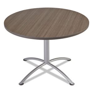 69737 42 Dia. X 29 In. Iland Table, Contour With Round Seated Style - Natural Teak & Silver