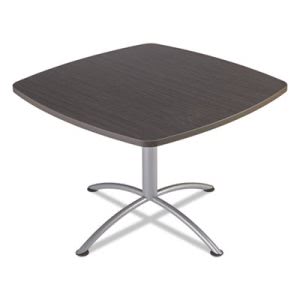 69744 Iland Table, Contour With Square Seated Style - Gray Walnut & Silver, 29 X 42 X 42 In.
