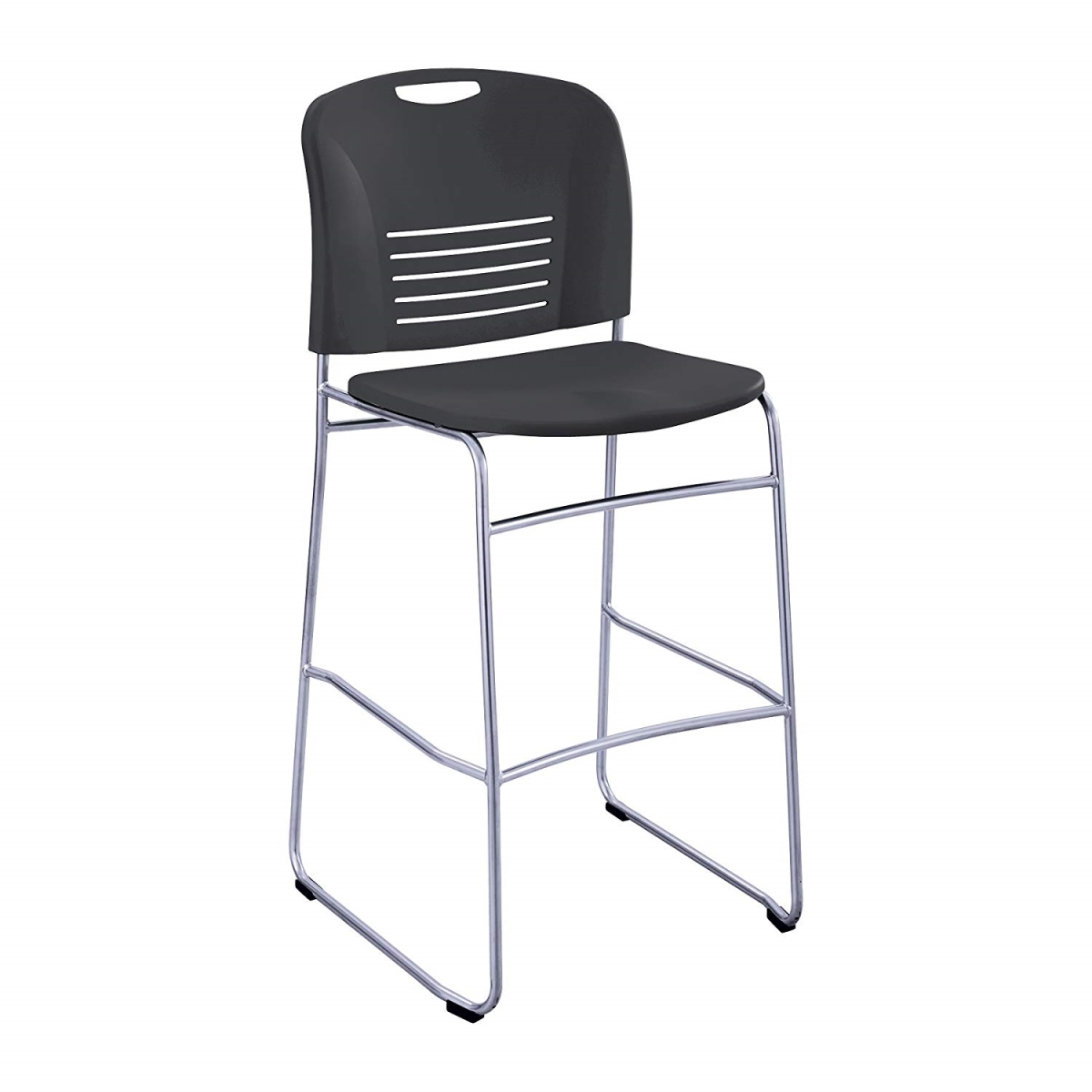 4295bl Vy Sled Base Bistro Chair, Black