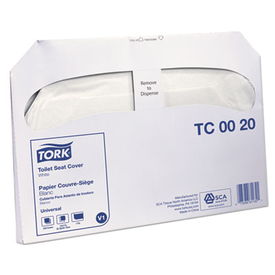 Tc0020 Toilet Seat Cover, White - 250 Per Pack, Pack Of 20