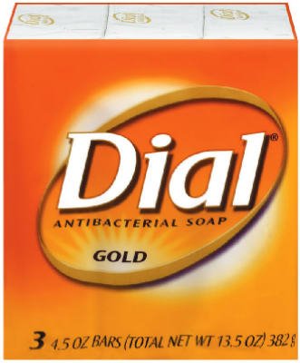 12402 4 Oz Gold Dial Antibacterial Soap Bars - 3 Per Pack