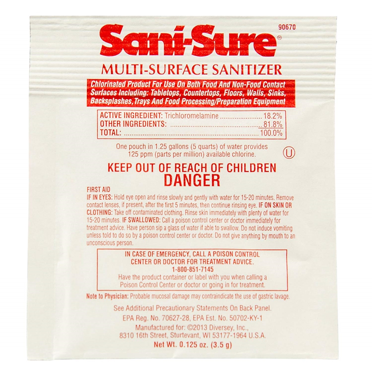 90670 125 Oz Multi-surface Sanitizer - 100 Per Case