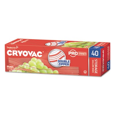 100946907 1 Gal Cryovac Resealable Double Zipper Storage Bags