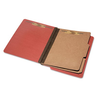 5907104 2 In. Expansion End Tab Folder With 2 Dividers & 6 Fasteners - Earth Red