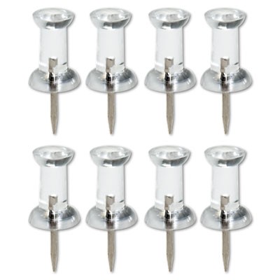 9400935 0.375 In. Plastic Push Pins, Clear
