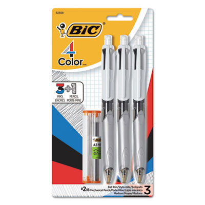 Mmlp31ast 4-color 3 Plus 1 Ball Pen & Pencil - Pack Of 3