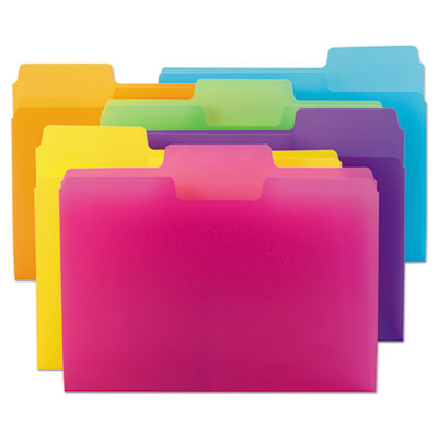 10515 Top Tab Poly Assorted Color File Folders - Pack Of 18