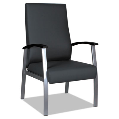 Alera Ml2419 Metal Lounge Series High-back Guest Chair, Black & Silver