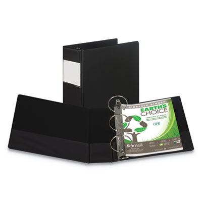 14890 4 In. Earths Choice Biobased Round Ring Reference Binder, Black