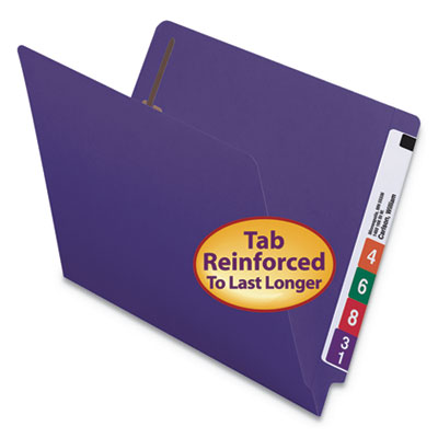 25440 Heavyweight Purple End Tab Folders With Fasteners