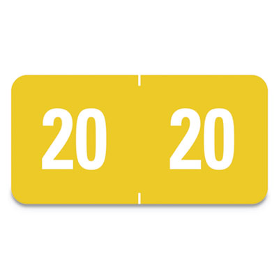 67920 2020 Yearly End Tab File Folder Labels, Yellow - Pack Of 250