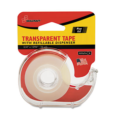 5167576 0.75 X 36 In. Yield Glossy Skilcraft Tape With Dispenser, Clear
