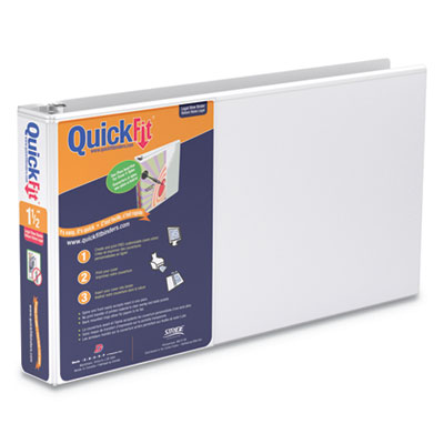 95020l 1.5 In. Quick-fit Landscape Spreadsheet Round Ring View Binder, White