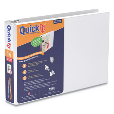 97120 1.5 In. Quick-fit Landscape Spreadsheet Round Ring View Binder, White