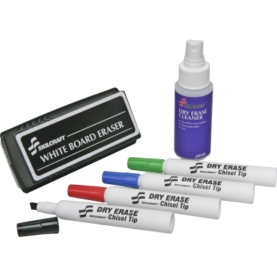 5574971 7520015574971 Dry Erase Starter Kit, Chisel Tip