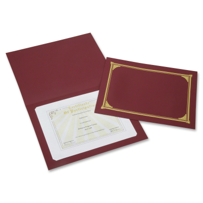 6272958 7510016272958 12.5 X 9.75 In. Gold Foil Document Cover, Burgundy