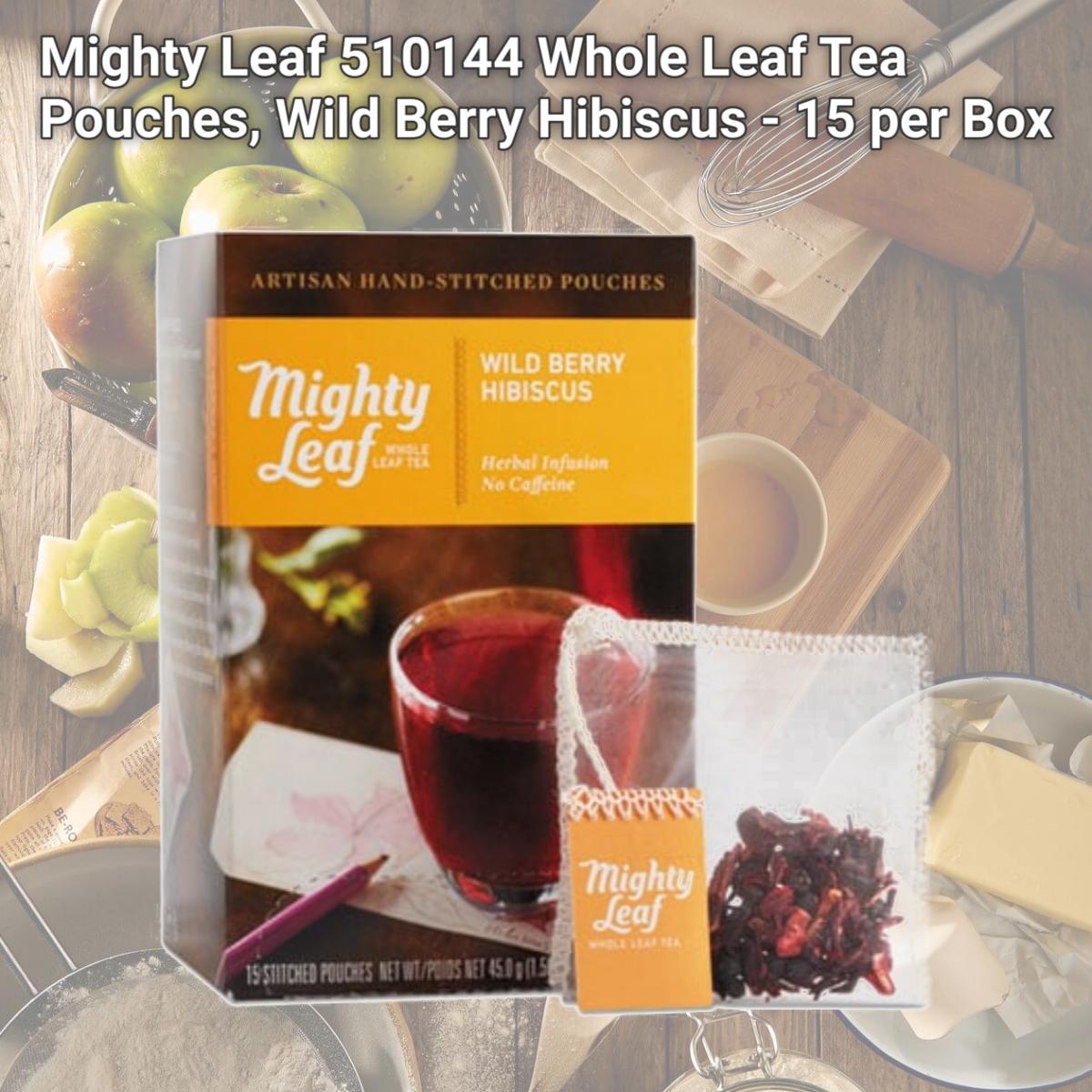 Picture of Mighty Leaf 510144 Whole Leaf Tea Pouches, Wild Berry Hibiscus - 15 per Box