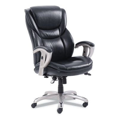 49710blk Leather Emerson Executive Task Chair, Black