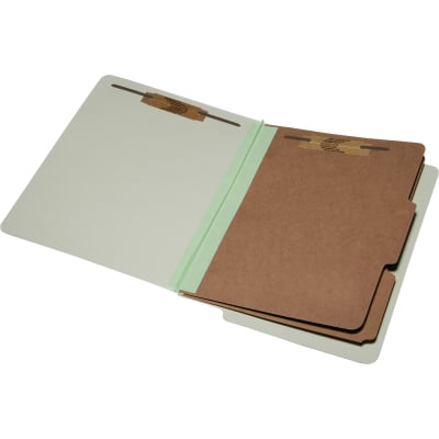 5907103 7530015907103 2 In. End Tab Folder, 2 Dividers & 6 Fasteners - Light Green