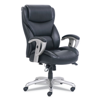 49416blk Leather Emerson Big & Tall Task Chair, Black