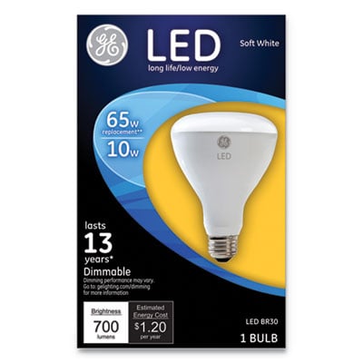 General Electric 40893 10w Led Br30 Dimmable Soft White Flood Light Bulb