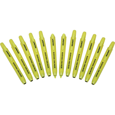 5548210 7520015548210 Retractable Highlighter, Chisel Tip - Yellow