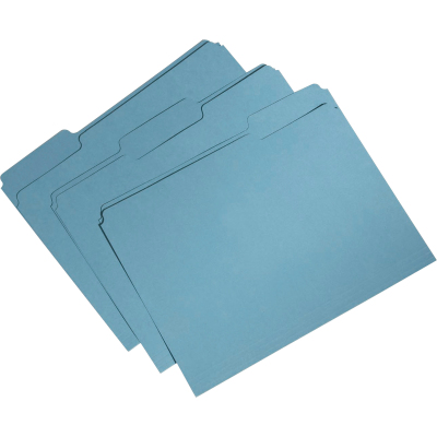 5664131 7530015664131 1 By 3 Cut Letter Single Ply Recycled File Folder, Blue