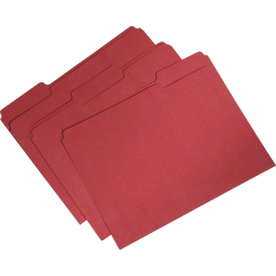 5664134 7530015664134 1 By 3 Cut Letter Single Ply Recycled File Folder, Red