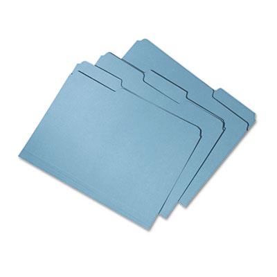 5664144 7530015664144 1 By 3 Cut Letter Double Ply Recycled File Folders, Blue