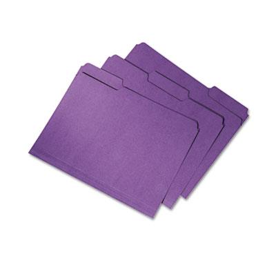 5664133 7530015664133 1 By 3 Cut Letter Double Ply Recycled File Folders, Purple
