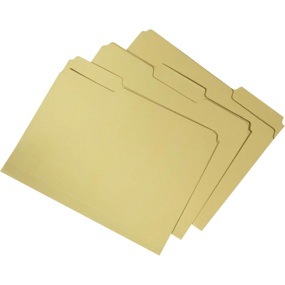 5664136 7530015664136 1 By 3 Cut Letter Double Ply Recycled File Folders, Yellow