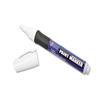 5889102 7520015889102 Medium Point Rubber Grip Paint Marker, White