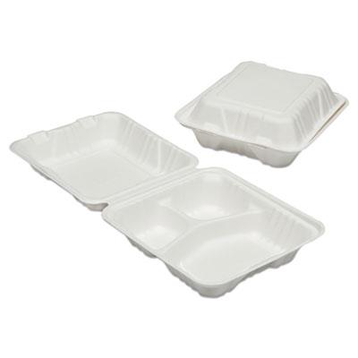 6646905 7350016646905 8 X 8 X 3 In. Clamshell Hinged Lid Togo Food Containers