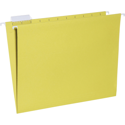 3649501 7530013649501 1 By 5 Cut Top Tabs Letter Size Hanging File Folder, Yellow