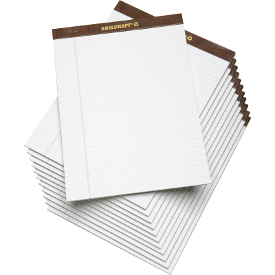 3723108 7530013723108 8.5 X 11 In. Double Margin Legal Pad, White