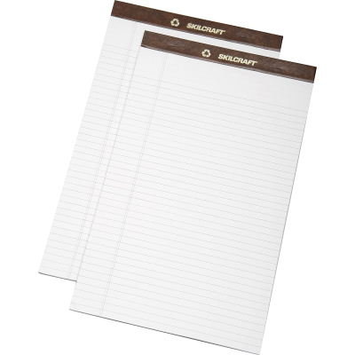 3723109 7530013723109 8.5 X 14 In. Double Line Margin Legal Pad, White