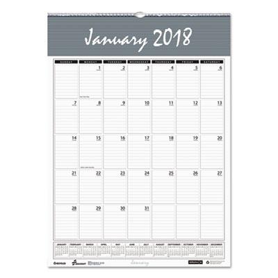 6007566 7510016007566 15.5 X 22 In. 2019 Monthly Wall Calendar - White, Blue & Grey