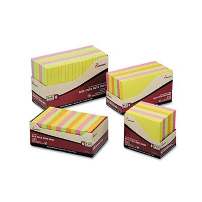4181212 7530014181212 4 X 6 In. Ruled Self-stick Note Pad Set - Assorted Neon Colors, 6 Pads Per Pack